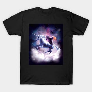 Space Sloth On Unicorn - Sloth Pizza T-Shirt